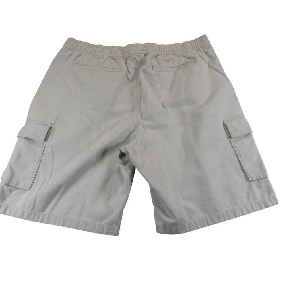 Ocean Pacific Mens Pull On Cargo Shorts XL x 10 Beige Cotton Elastic Waist